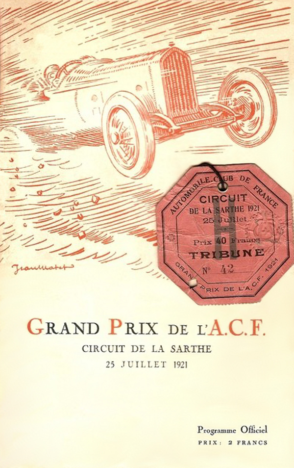 1921 Grand Prix de l'ACF programme